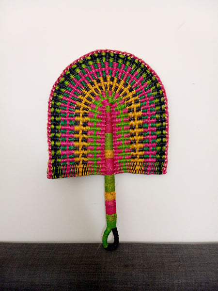 Multi-Colored Hand-Woven Fan