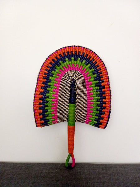 Multi-Colored Hand-Woven Fan