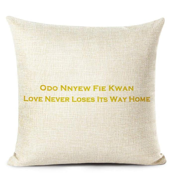 ODO NNYEW FIE KWAN (Adinkra) Throw Pillow Cover - AkwaabaFie Decor