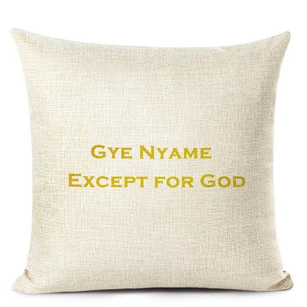 Gye Nyame (Adinkra) Throw Pillow Cover - AkwaabaFie Decor