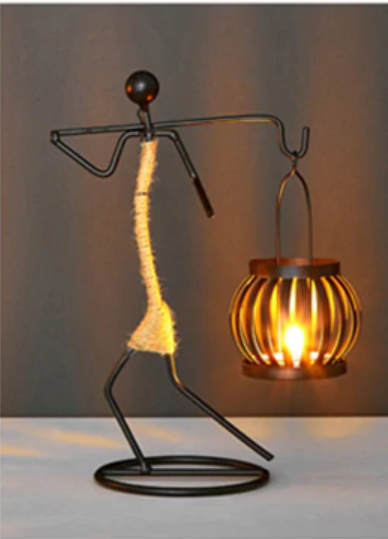 Iron Figurine Candleholder - AkwaabaFie Decor