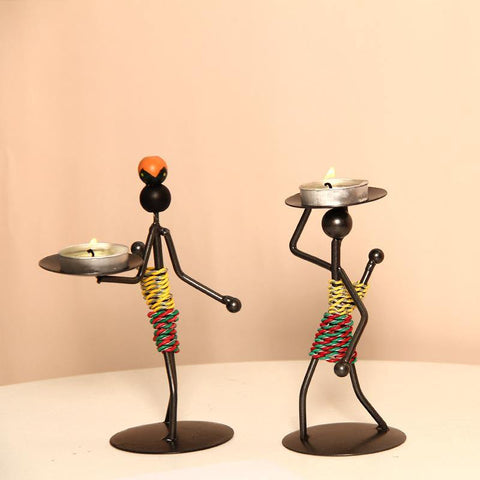 Miniature Iron Figurine Candleholder - AkwaabaFie Decor