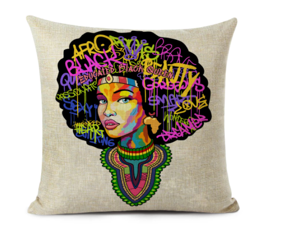 AfroBeauty Throw Pillow Cover - AkwaabaFie Decor