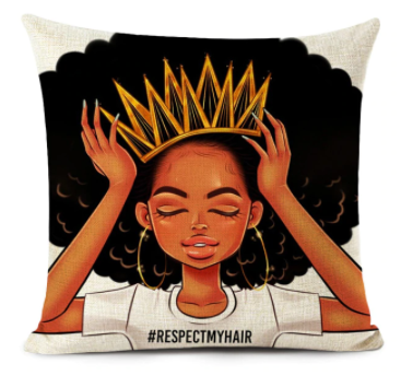 RespectMyHair Throw Pillow Cover - AkwaabaFie Decor